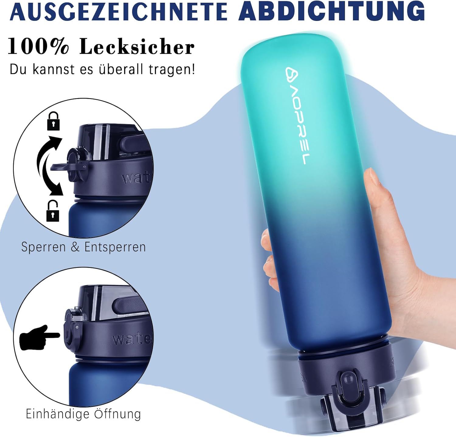 Thumbnail 2 de AOPREL Trinkflasche 1 l mit Filter