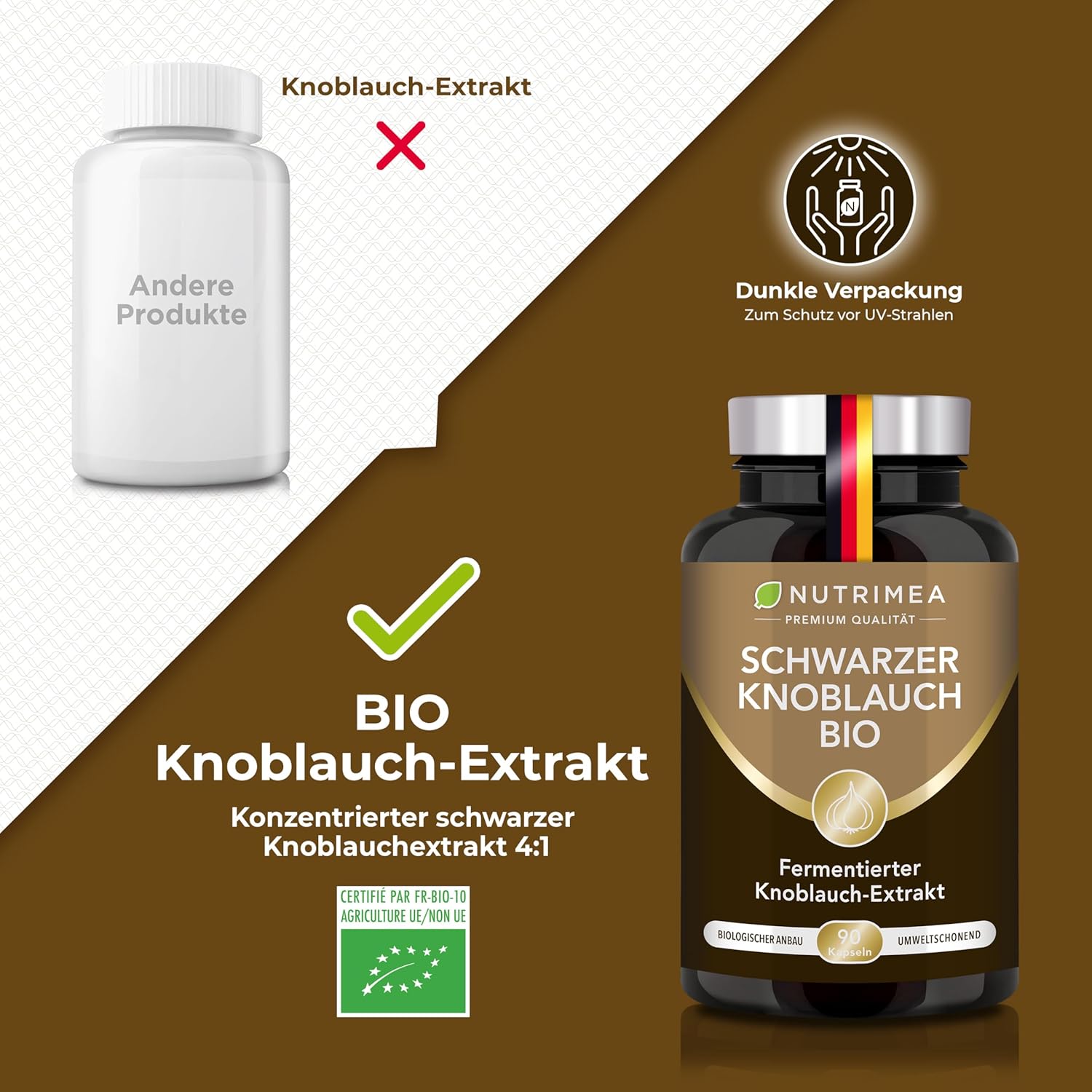 Thumbnail 1 de Nutrimea Schwarzer Knoblauch Bio – Reiner Extrakt fermentiert, hochdosiert in veganen Kapseln