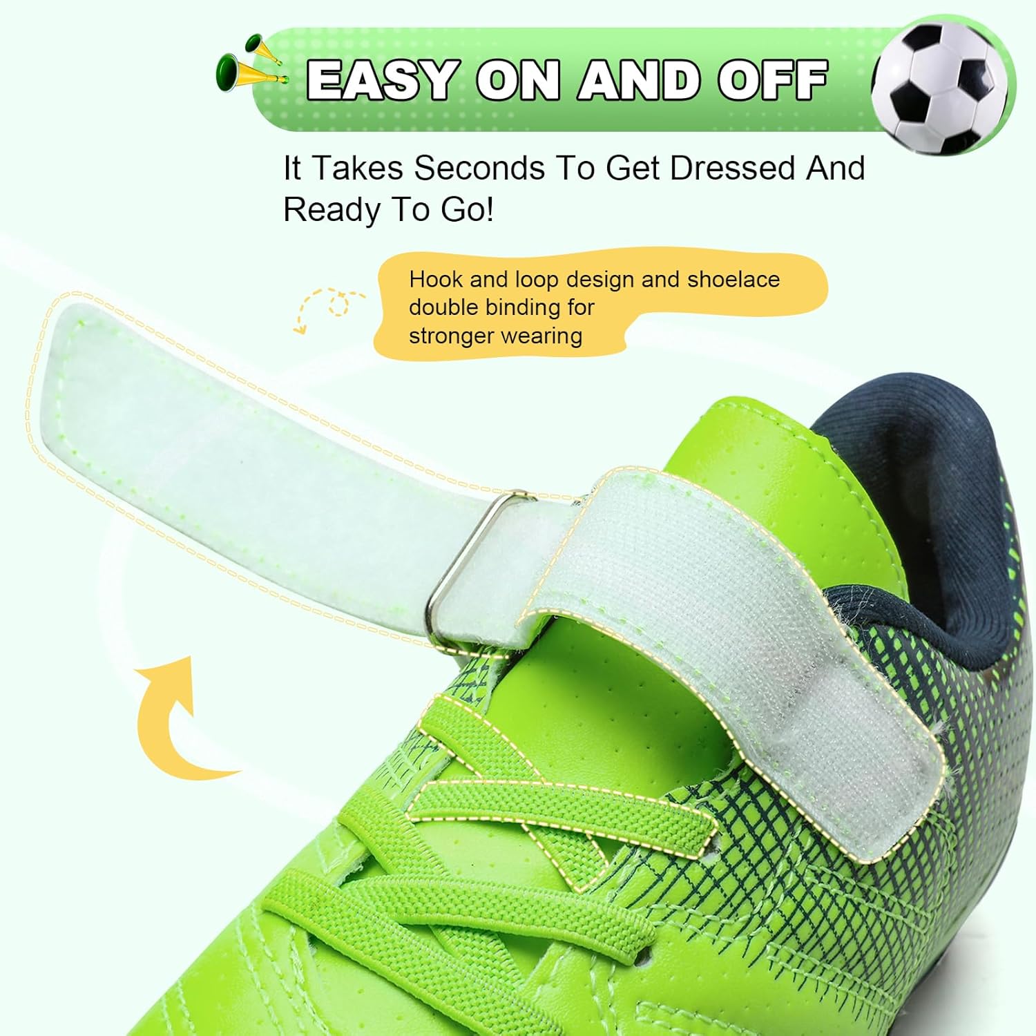 Thumbnail 5 de BUWTDAY Kids Soccer Cleats for Boys & Girls (Firm Ground Athletic Outdoor Football Shoes)