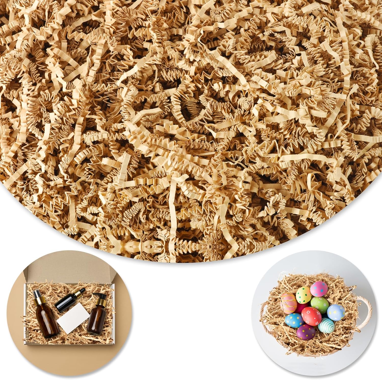 Detalle 2 de Darfukei Crinkle Paper Filler — 8 oz White Crinkle Cut Shred for Gift Packaging