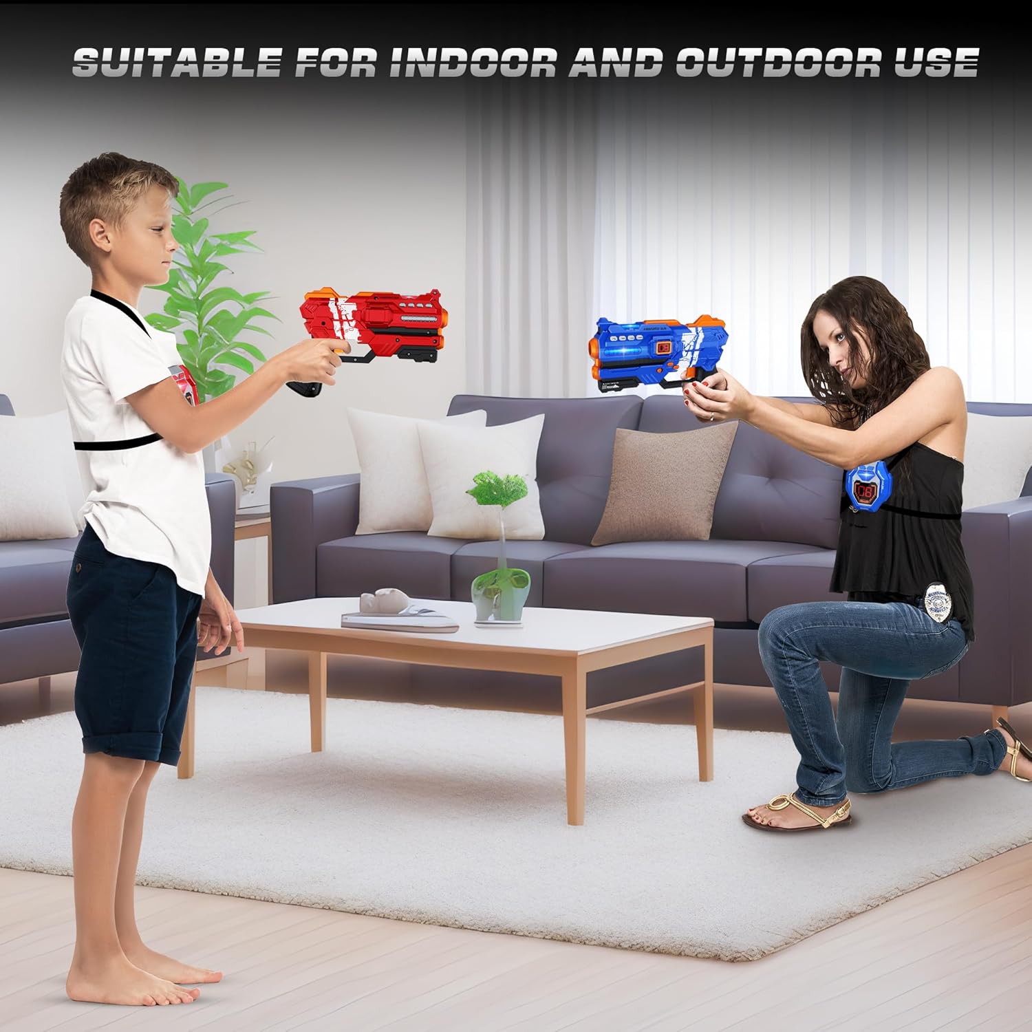 Thumbnail 6 de Laser Tag Guns Set of 2 with Digital LED Score Display Vests – Family Fun for Teens and Adults