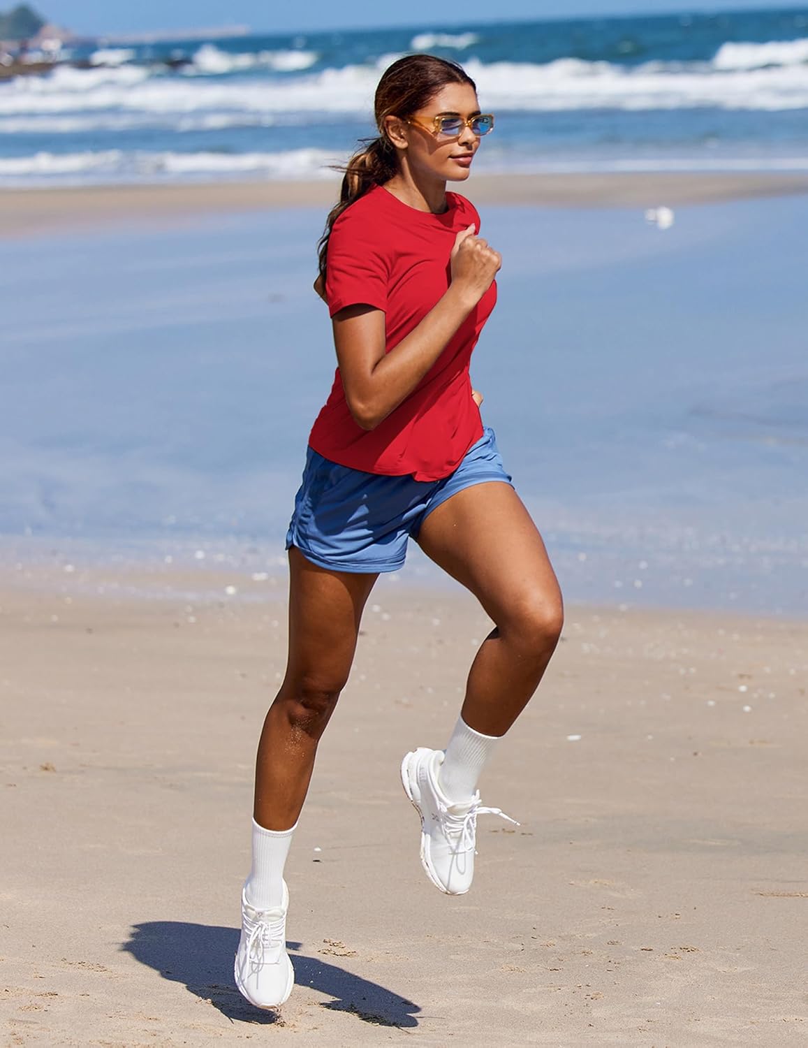 Detalle de PINSPARK Soft Workout Tops for Women UPF 50+ Quick-Dry Sun Protection T-Shirt