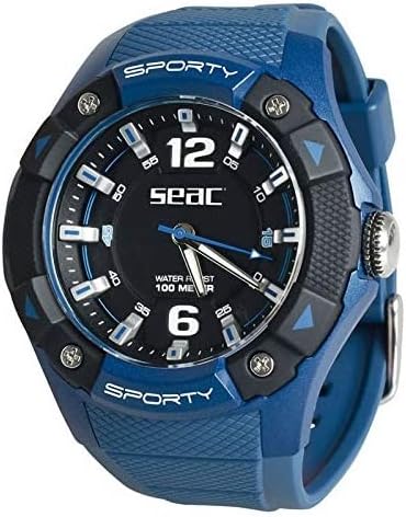 Detalle de SEAC Sporty Montre Lifestyle étanche 100 MT – Bracelet gomme adulte unisexe