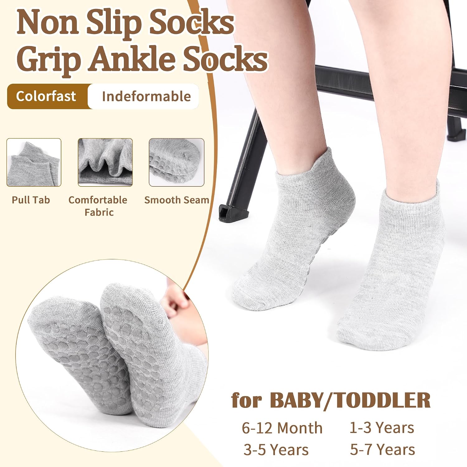 Thumbnail 1 de LIFPAU Toddler Non-Slip Socks, 15 Pairs