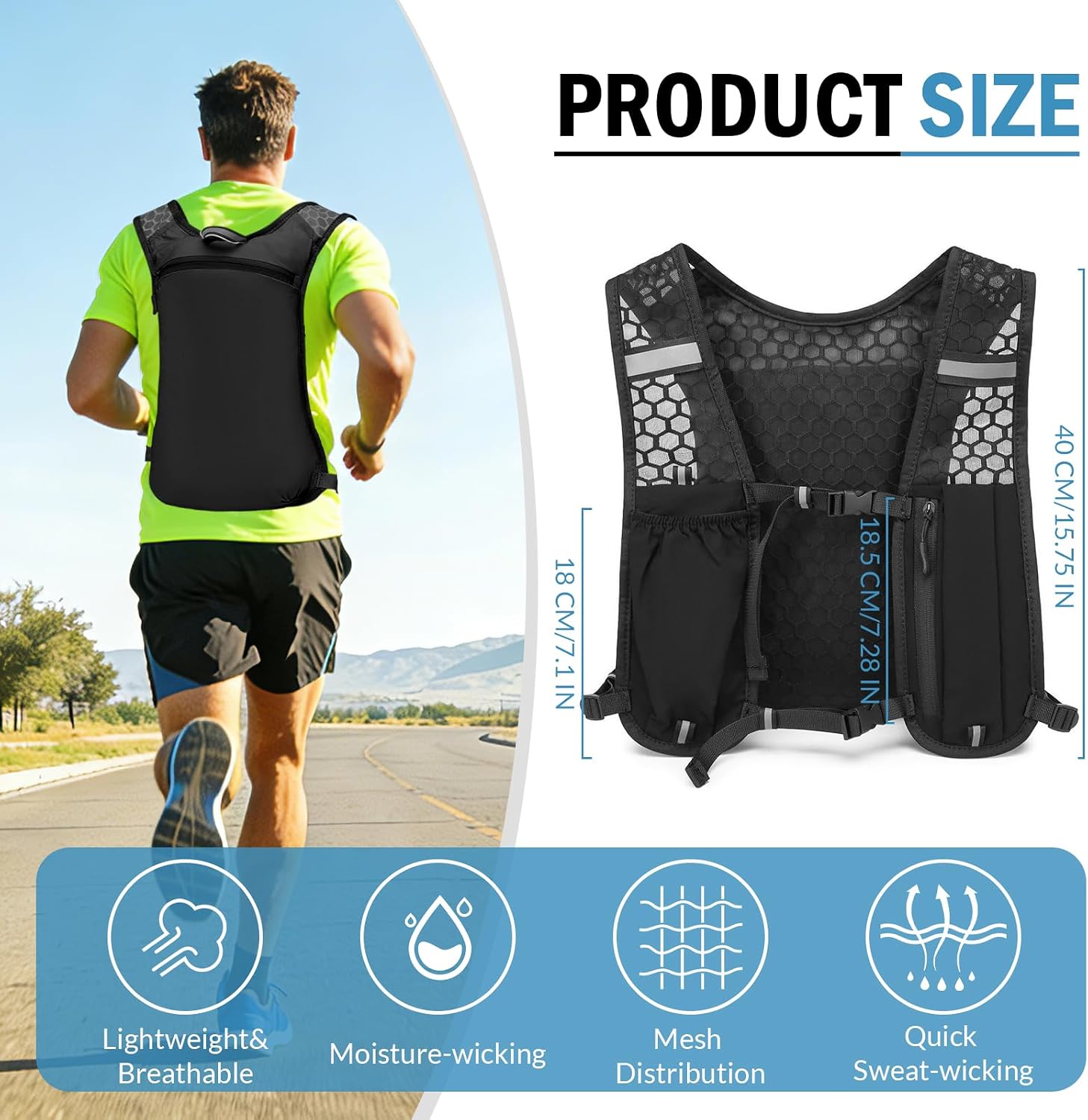 Detalle 2 de Lightweight Running Hydration Vest 1L