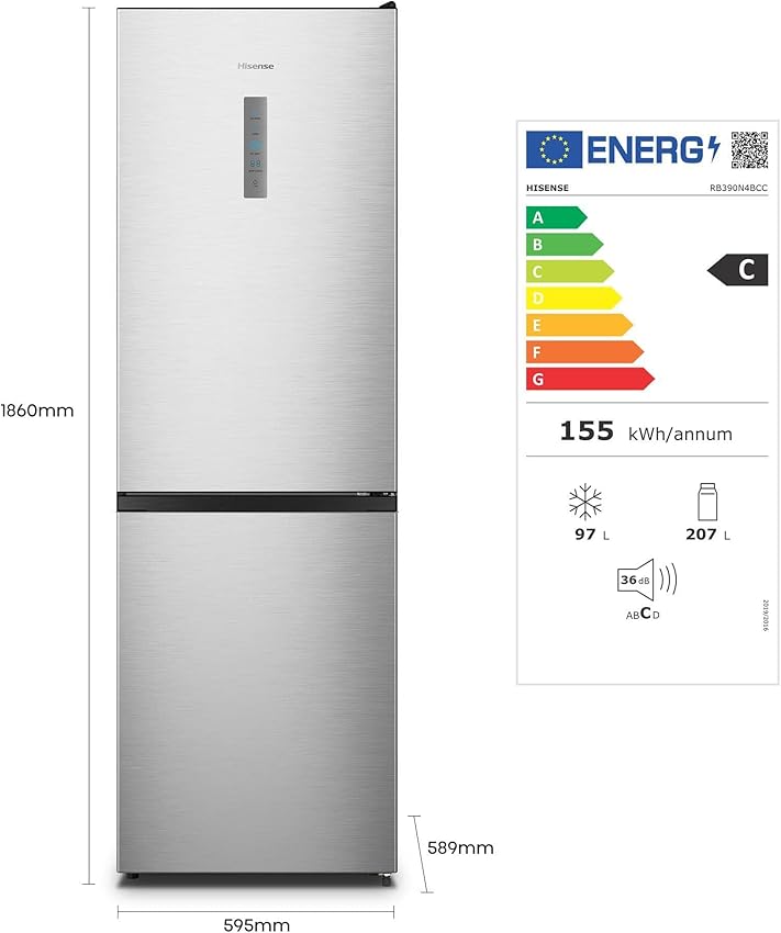 Thumbnail 2 de Hisense RB390N4BCC Frigorífico combi 304 L, clase C