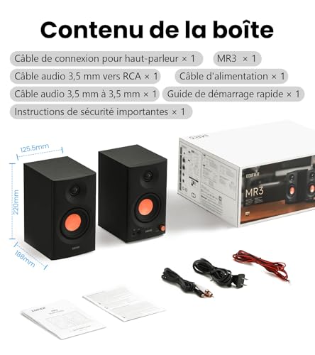 Thumbnail 6 de Edifier MR3 - Enceintes de monitoring compactes 2.0 Hi-Res avec Bluetooth 5.4 (Noir)
