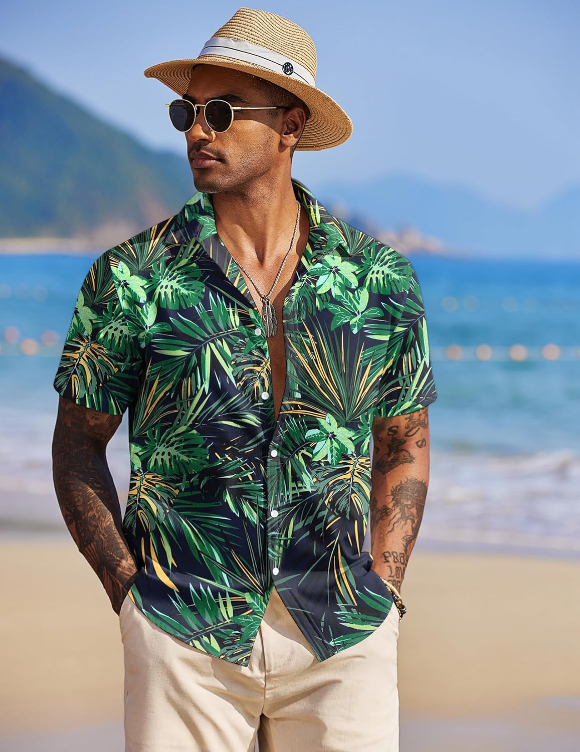 Thumbnail 1 de COOFANDY Camicie Hawaiane Uomo Maniche Corte: Estivo, Leggera e Vibrante