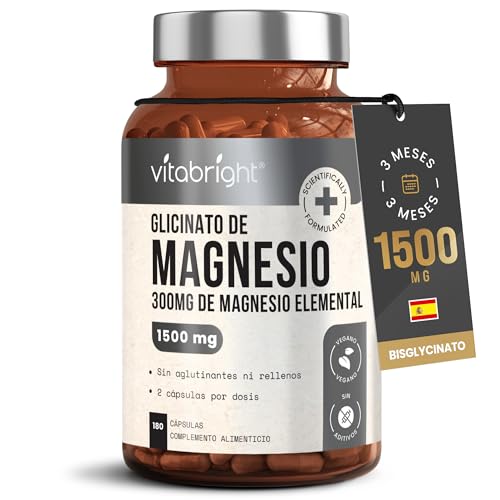 Detalle de Glicinato de Magnesio VitaBright Glycinate 1500 mg — 180 cápsulas veganas para dormir