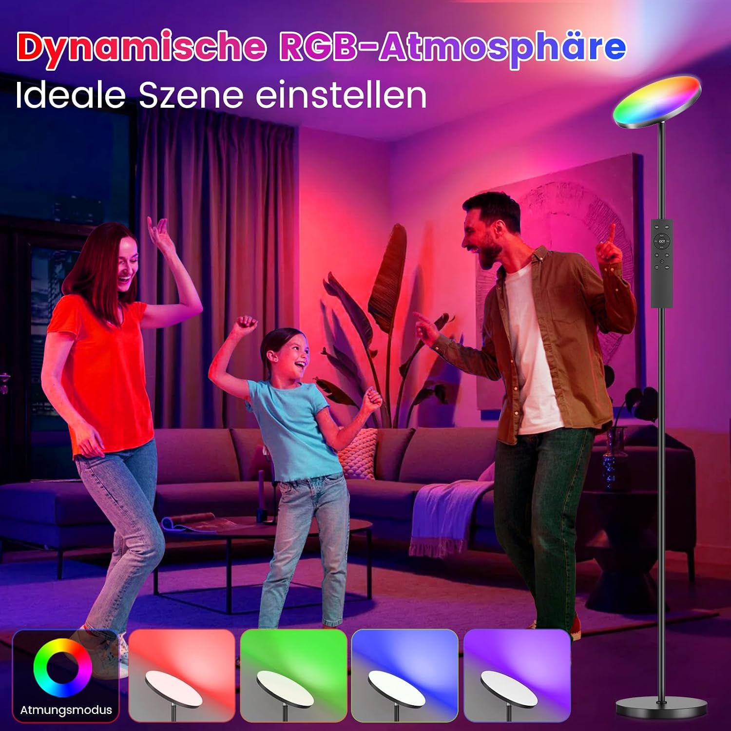 Thumbnail 1 de YICAIZI RGB Stehlampe Wohnzimmer 36 W