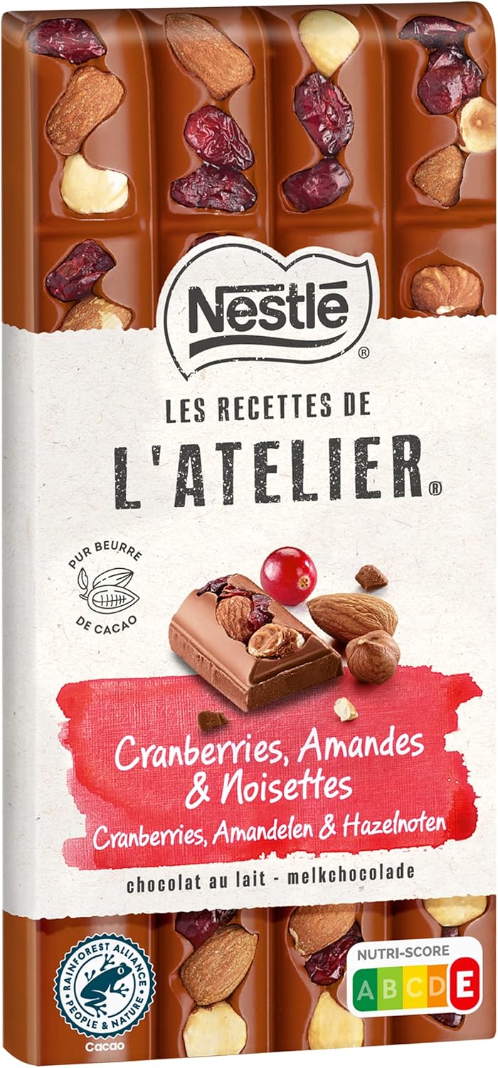 Thumbnail 6 de Nestlé Les Recettes de l'Atelier – Tablette Chocolat au Lait Caramel Amandes et Noisettes 170 g (Lot de 2)
