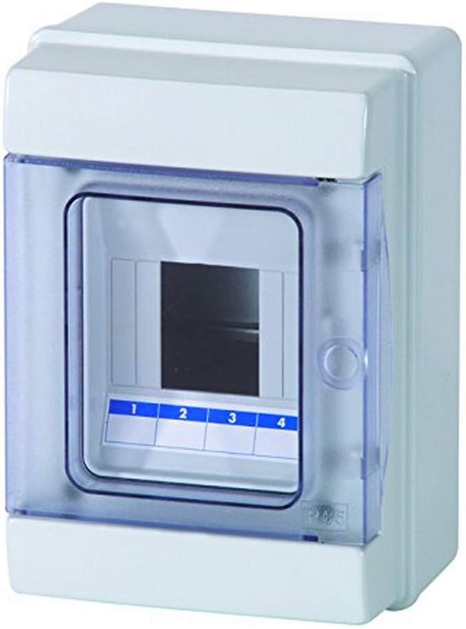 Detalle de Electraline 60438 Centralino da Parete con Portello Stagno, 8 Moduli, Bianco