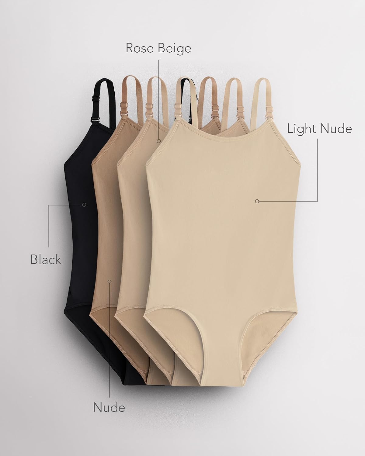 Detalle 2 de Stelle Girls Nude Leotard Seamless Undergarment Camisole with Adjustable Straps
