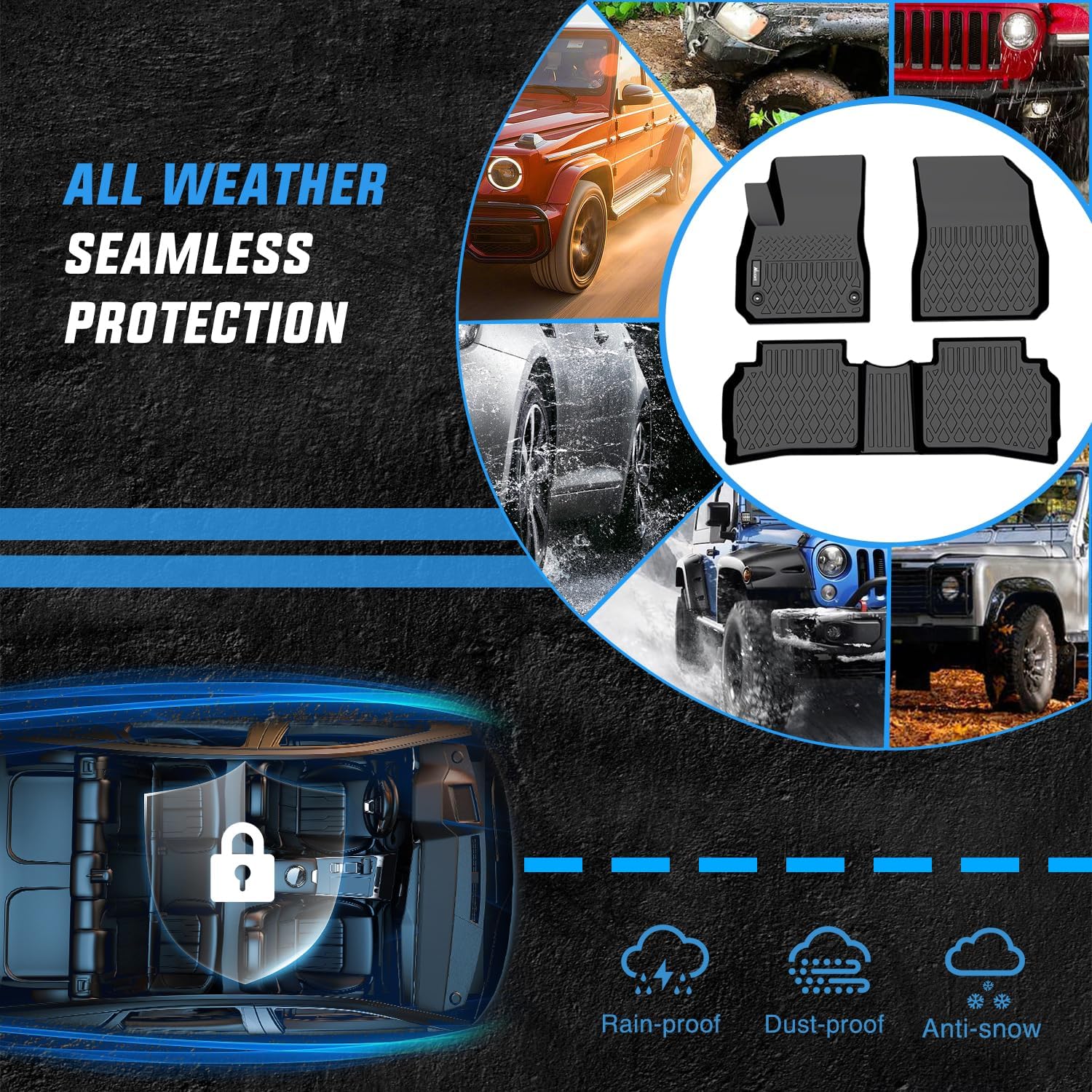 Thumbnail 4 de Nilight TPE Floor Mats for Chevy Malibu 2016–2025