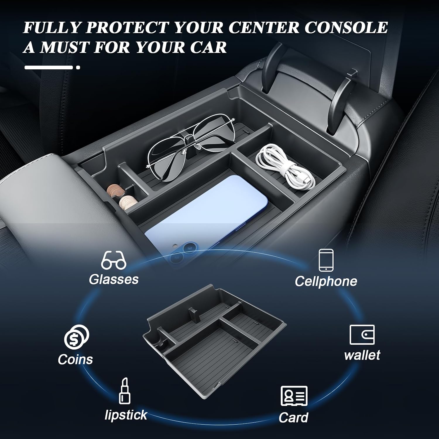 Detalle de BIBIBO Hyundai Palisade Console Organizer 2026