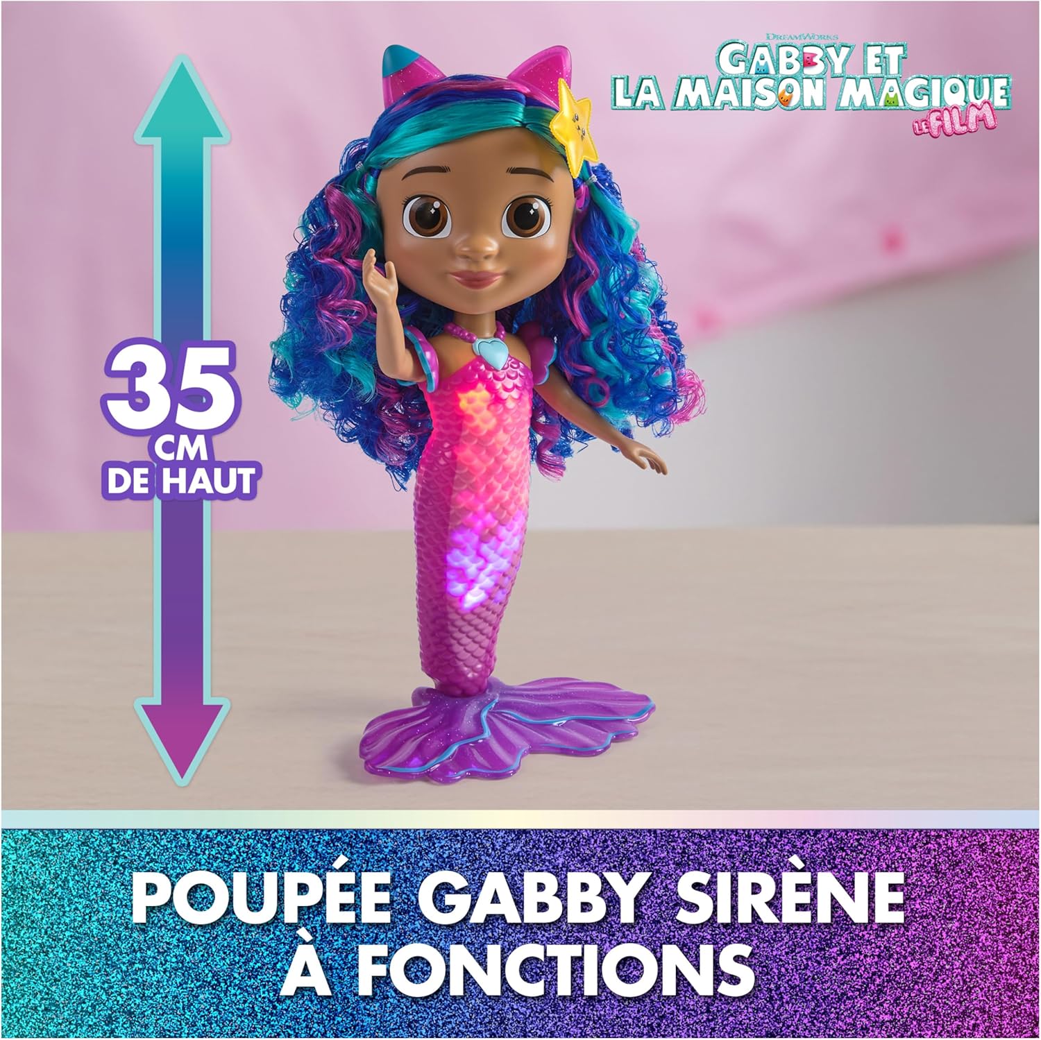 Thumbnail 1 de Gabby et la Maison Magique Le Film : Poupée Sirène Gabby 35 cm avec Sons et Lumières