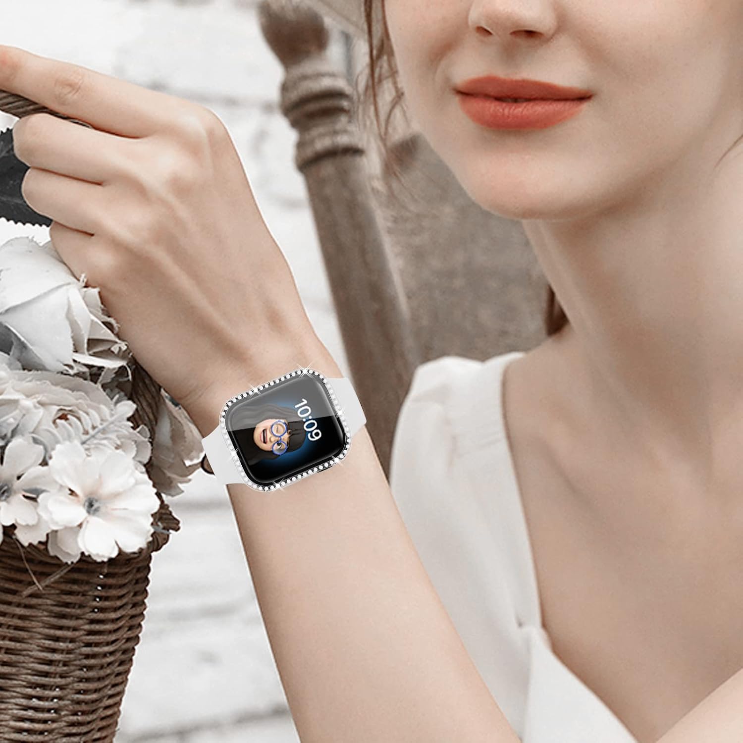 Thumbnail 5 de 4-Pack Bling Diamond Case for Apple Watch SE (40mm) / Series 6–4 (40mm) with Tempered Glass Screen Protector