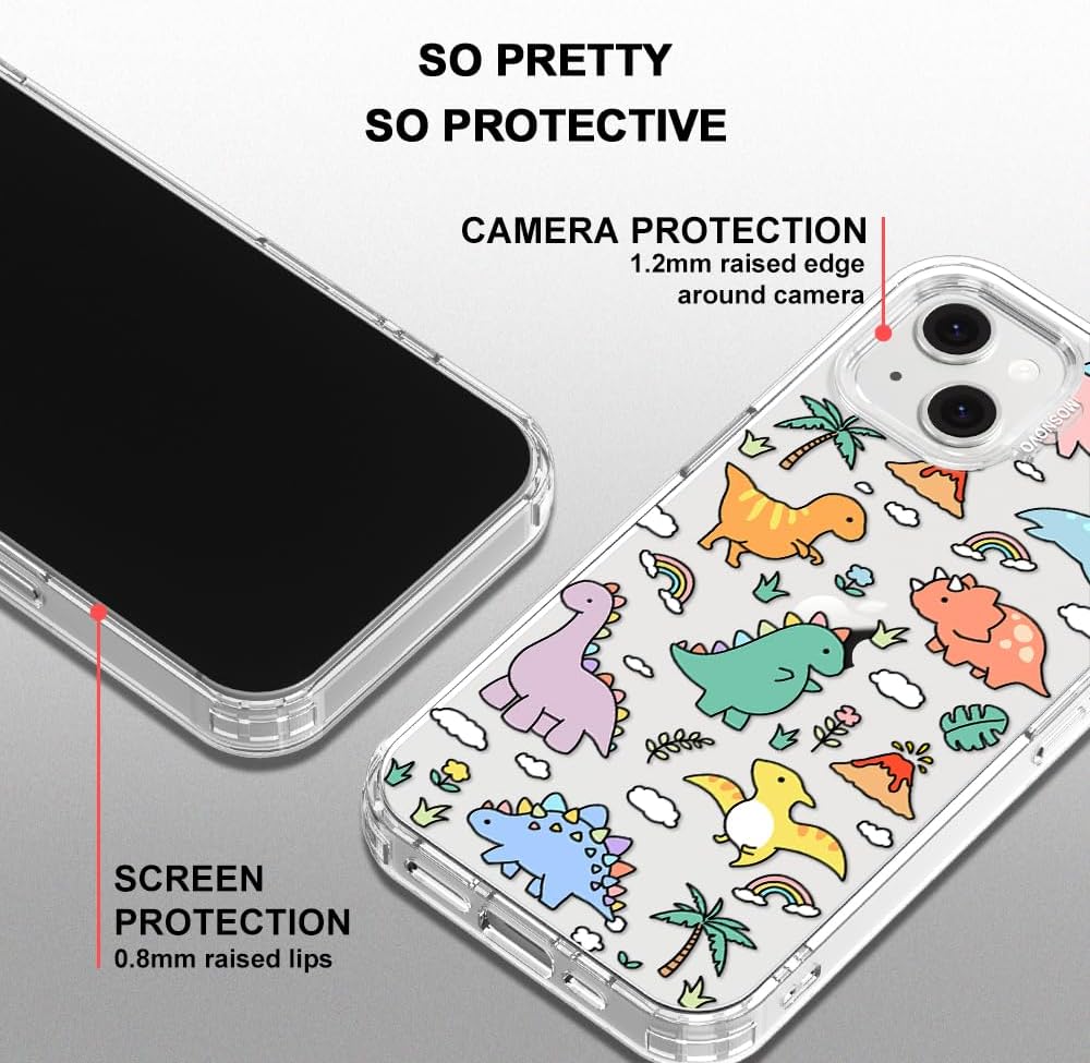 Thumbnail 4 de MOSNOVO Military Grade Drop-Tested Clear Case for iPhone 13/14 with Dinosaur Land Design