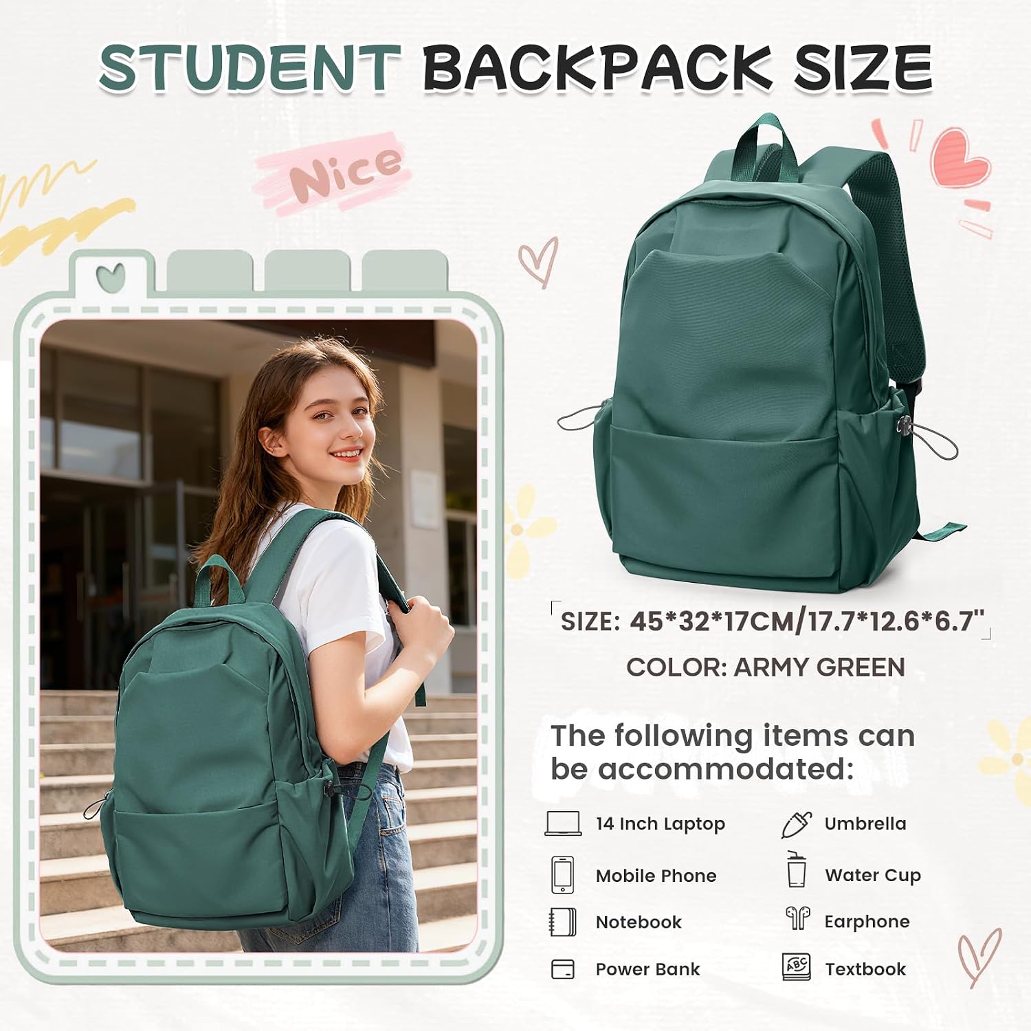 Detalle 2 de HYC00 Mochila escolar grande 24 L