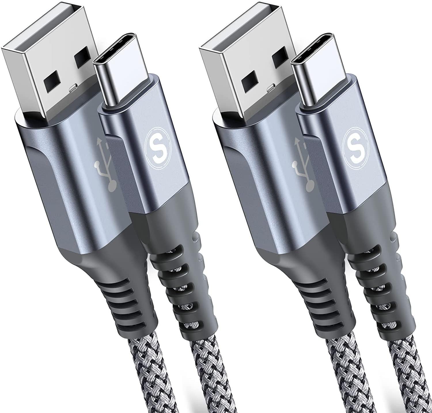 Detalle de sweguard SG-USBC-31A-66F-GY USB-A to USB-C Cable, 2-Pack, 6.6 ft, Braided