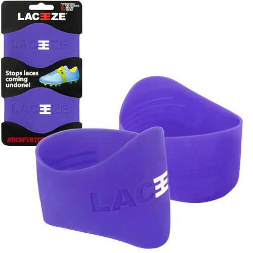 Detalle de LACEEZE Lace Band (Purple) – Football Boot Lace Covers forKids and Adults