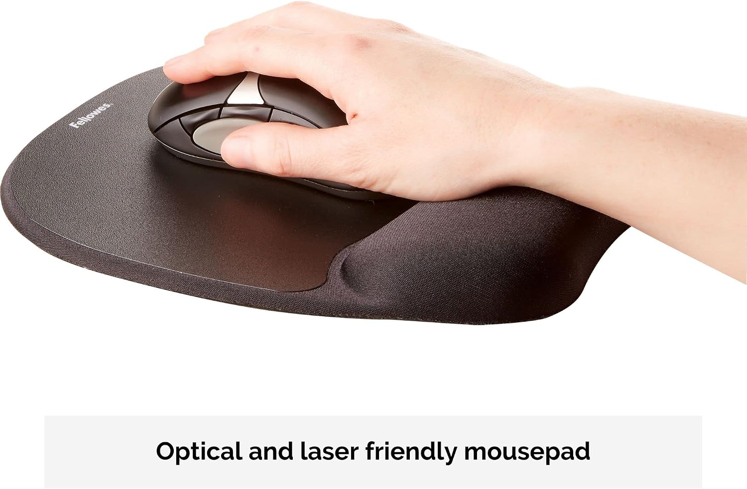 Detalle de Fellowes Memory Foam Mouse Mat with Wrist Support – Ergonomic Pad for Comfort and Support