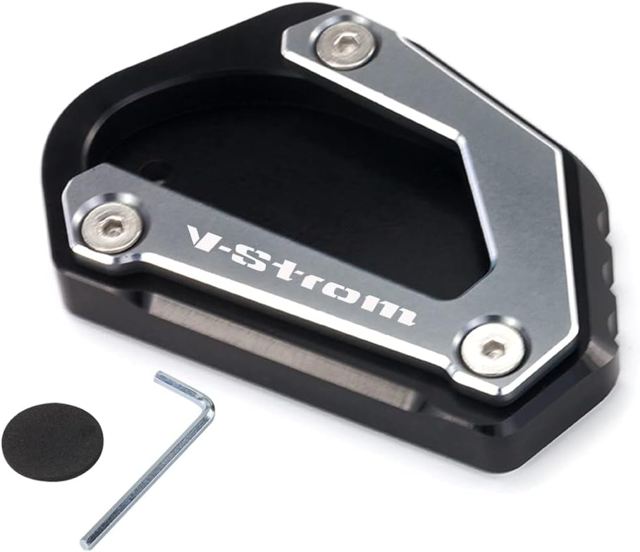 Detalle de Modeer Piastra di Estensione per Cavalletto Laterale Suzuki V-Strom 650 / DL650 2004-2022 – CNC in Alluminio 6061
