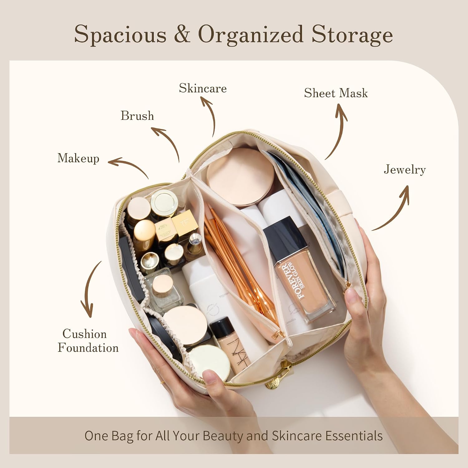 Detalle de SHOWKOO Cosmetic Bag in Waterproof PU