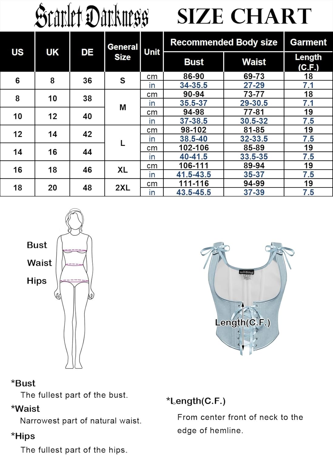 Thumbnail 2 de SCARLET DARKNESS Corsetto underbust in stile rinascimentale da donna con lacci frontali