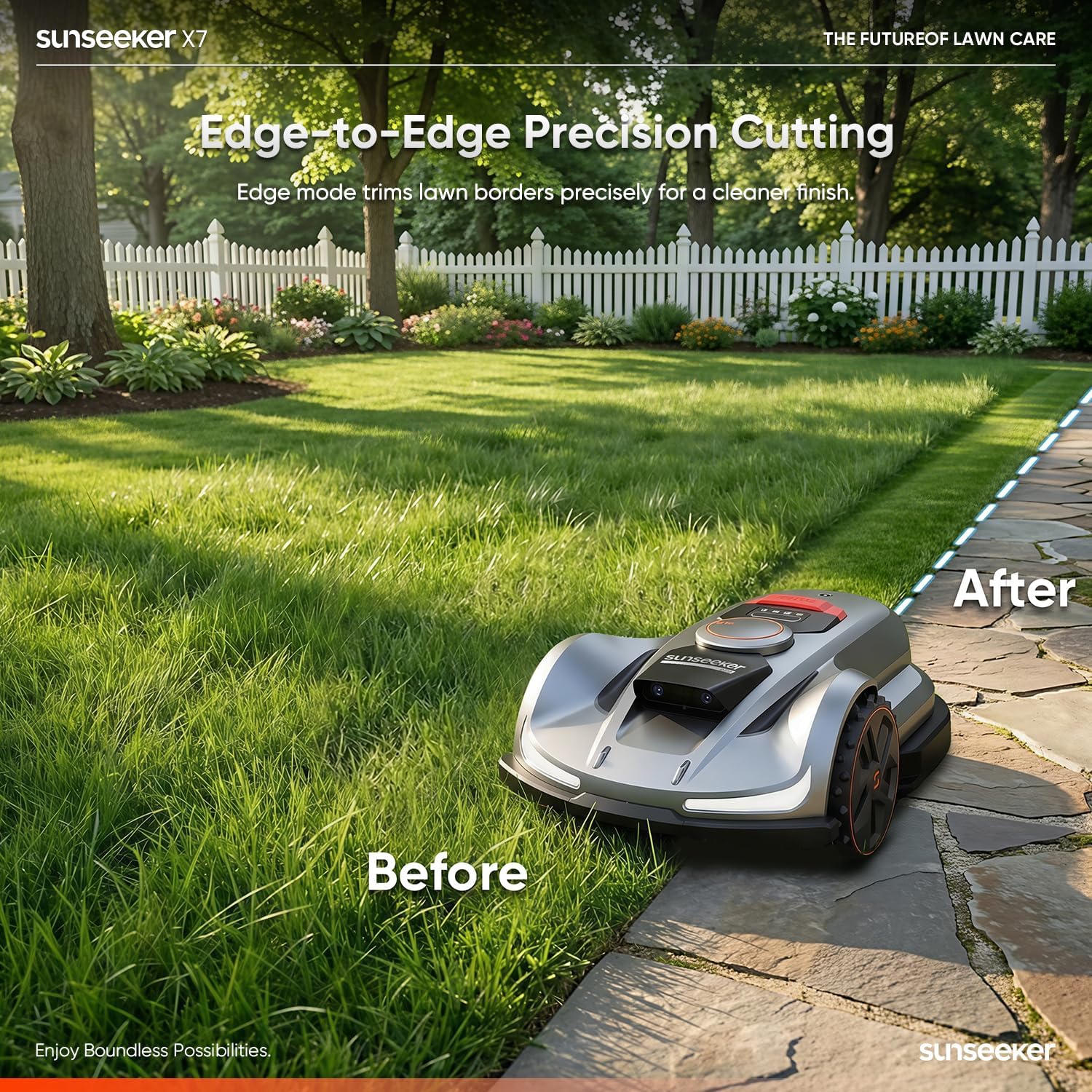 Thumbnail 5 de Sunseeker X7 Wireless Robot Lawn Mower with Smart App Control, Vision AI, and RTK/Path Planning
