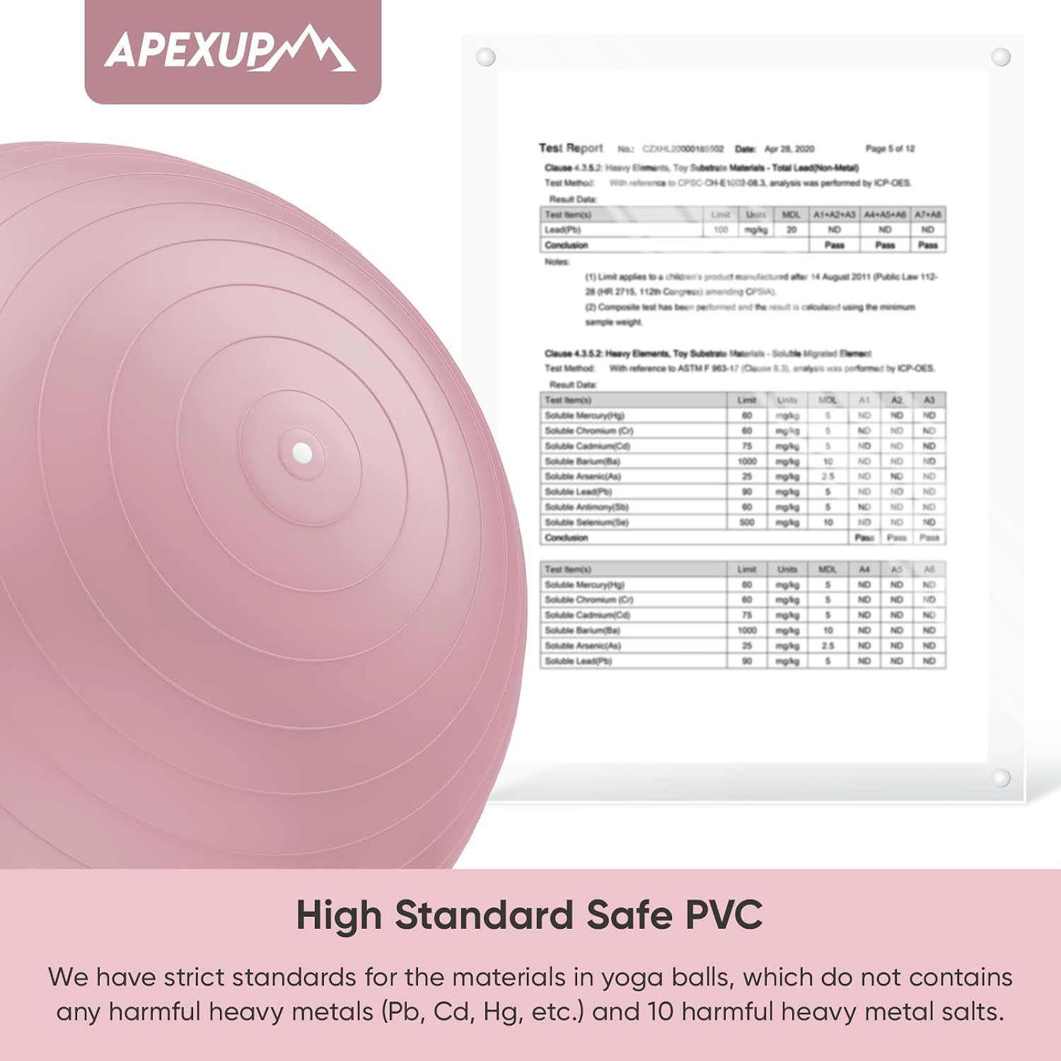 Thumbnail 5 de APEXUP Yoga Ball 65 cm Stability Exercise Ball ๐งโ
