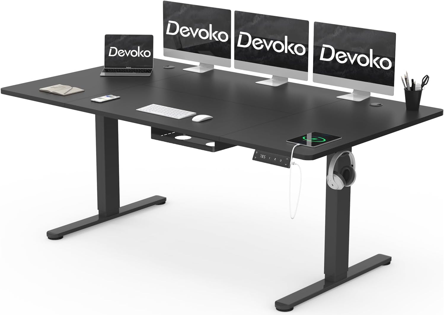 Detalle de Devoko Höhenverstellbarer Schreibtisch 180x80