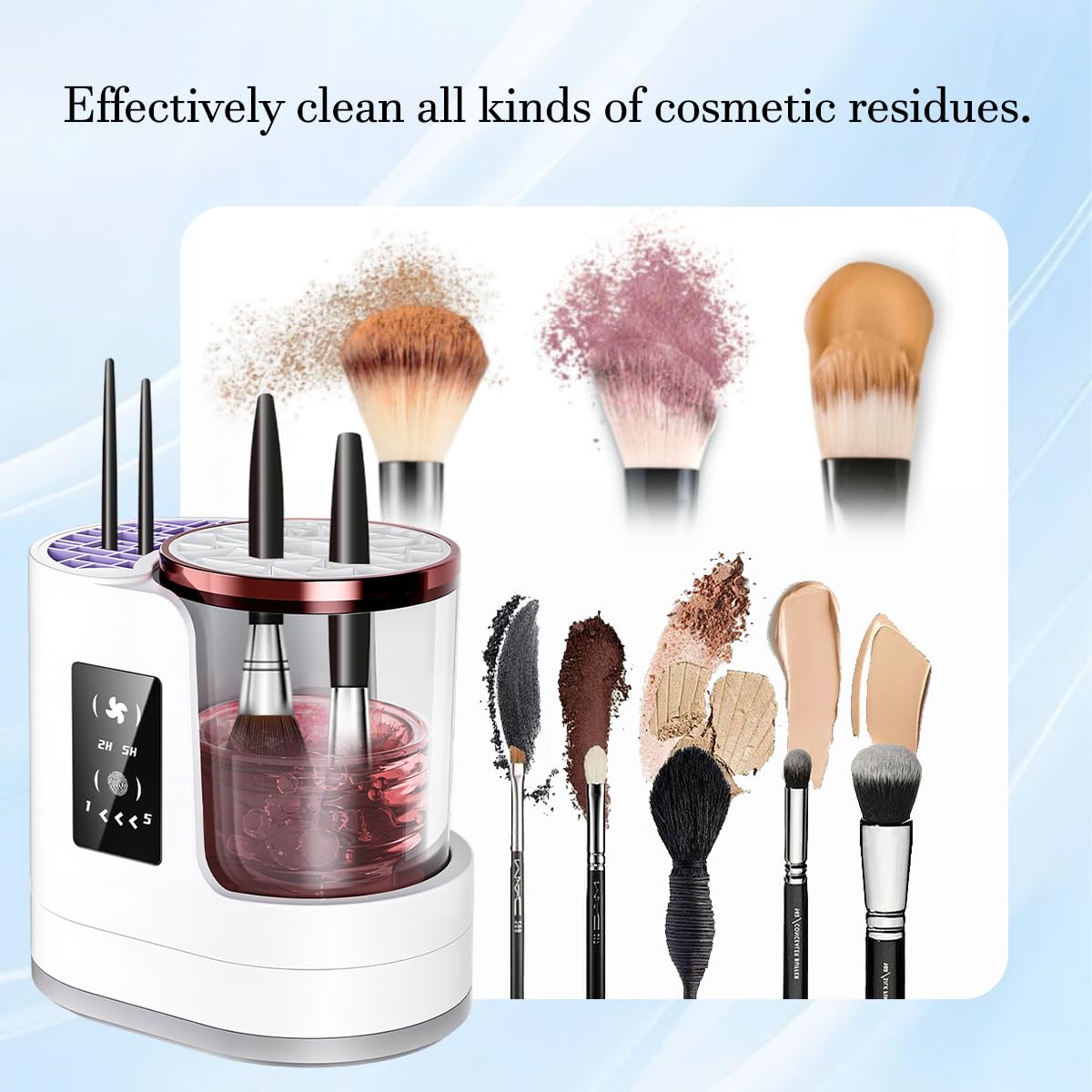 Detalle de 3 IN 1 Electric Makeup Brush Cleaner & Dryer Machine: Portable USB Deep Cleaning for Your Brushes