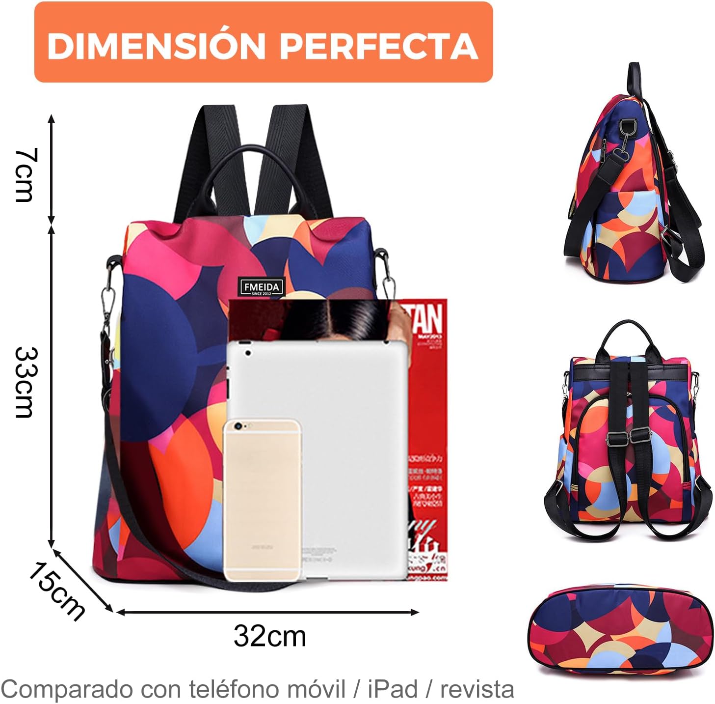 Detalle 2 de Fmeida Mochila Antirrobo Mujer 32x15x33 cm