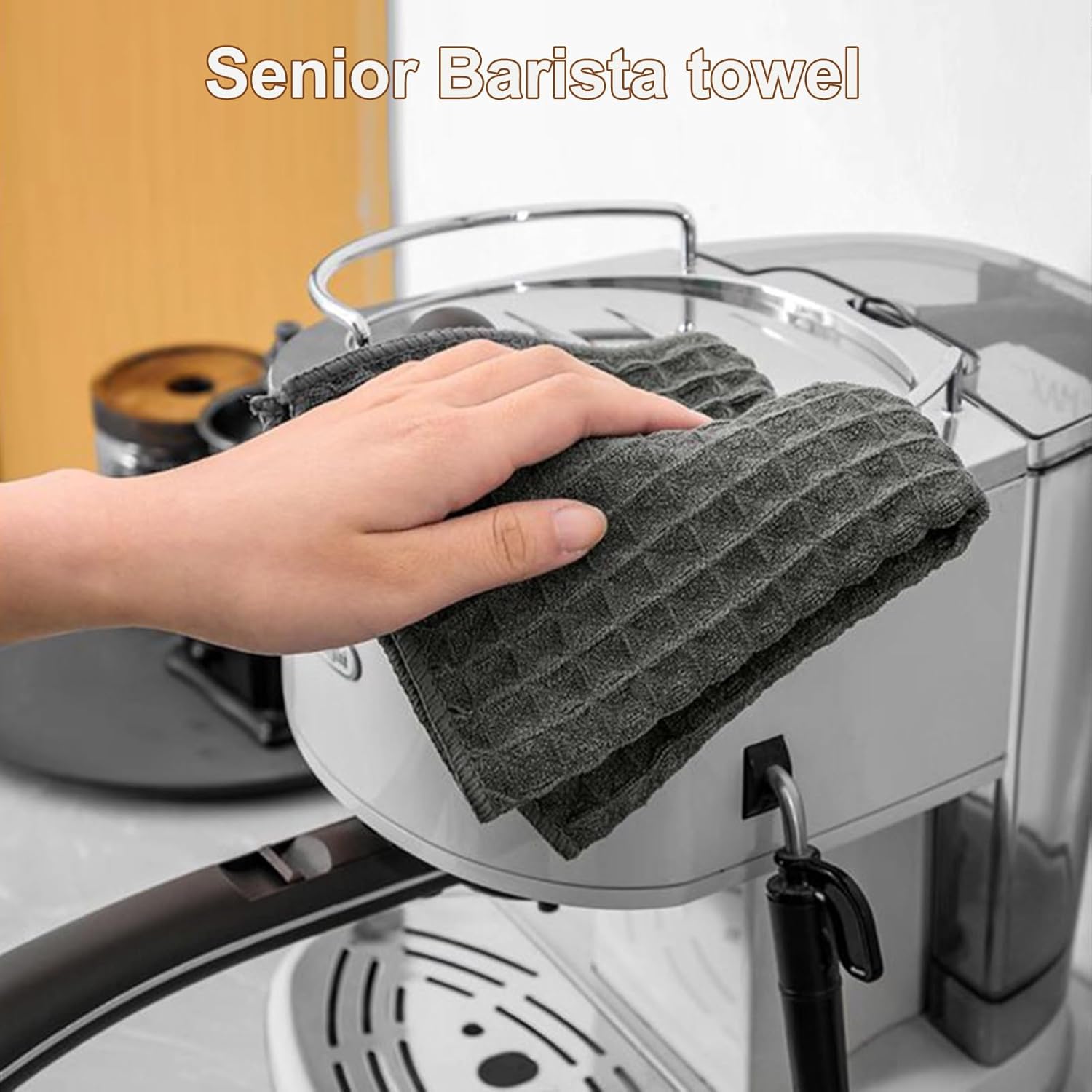 Detalle 2 de VoltCozy Barista Towels 4 Pack 12x12” Waffle Microfibre – Practical barista cloths for home setups