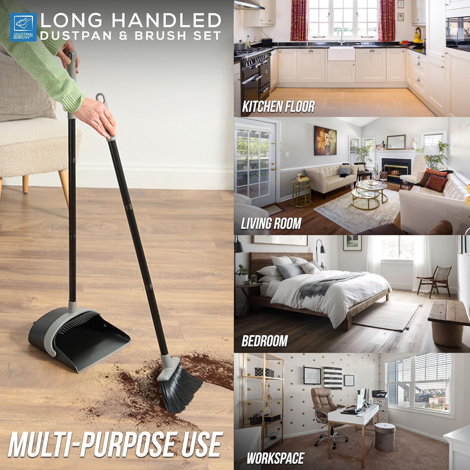 Thumbnail 4 de Long Handled Dustpan and Brush Set — Tall 1.0m 🧹