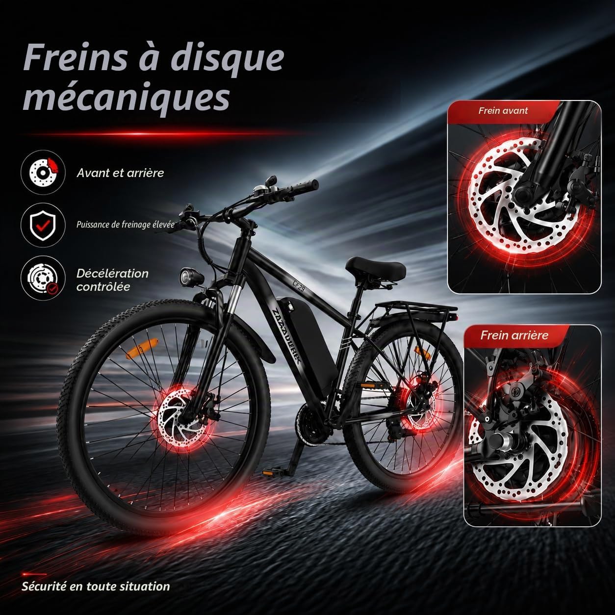 Detalle 2 de TIGUOWISH C29pro elektrische fiets met 29-inchwielen en 21 versnellingen