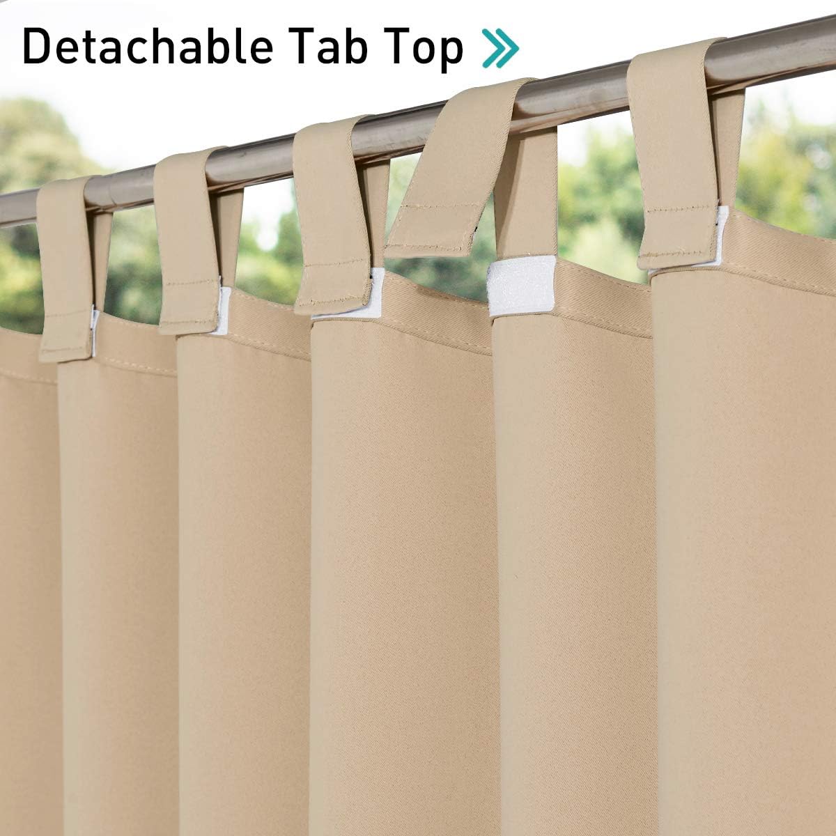Detalle de NICETOWN 2 Panels Outdoor Curtains W84 x L84