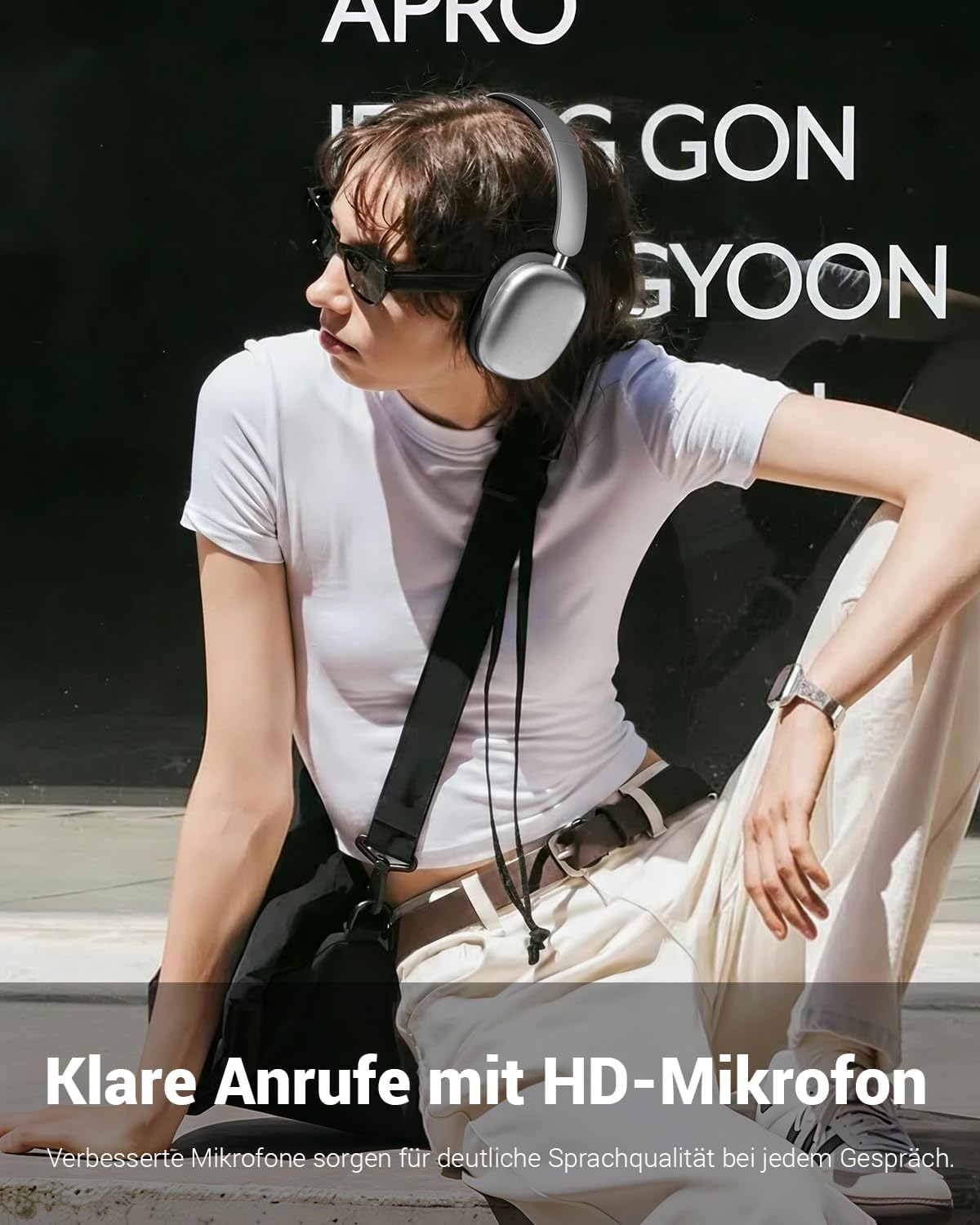 Thumbnail 6 de Wentronic Y01 Noise-Cancelling-Kopfhörer – Kabellose Over‑Ear, Bluetooth 5.3, 48h Akku, Grau