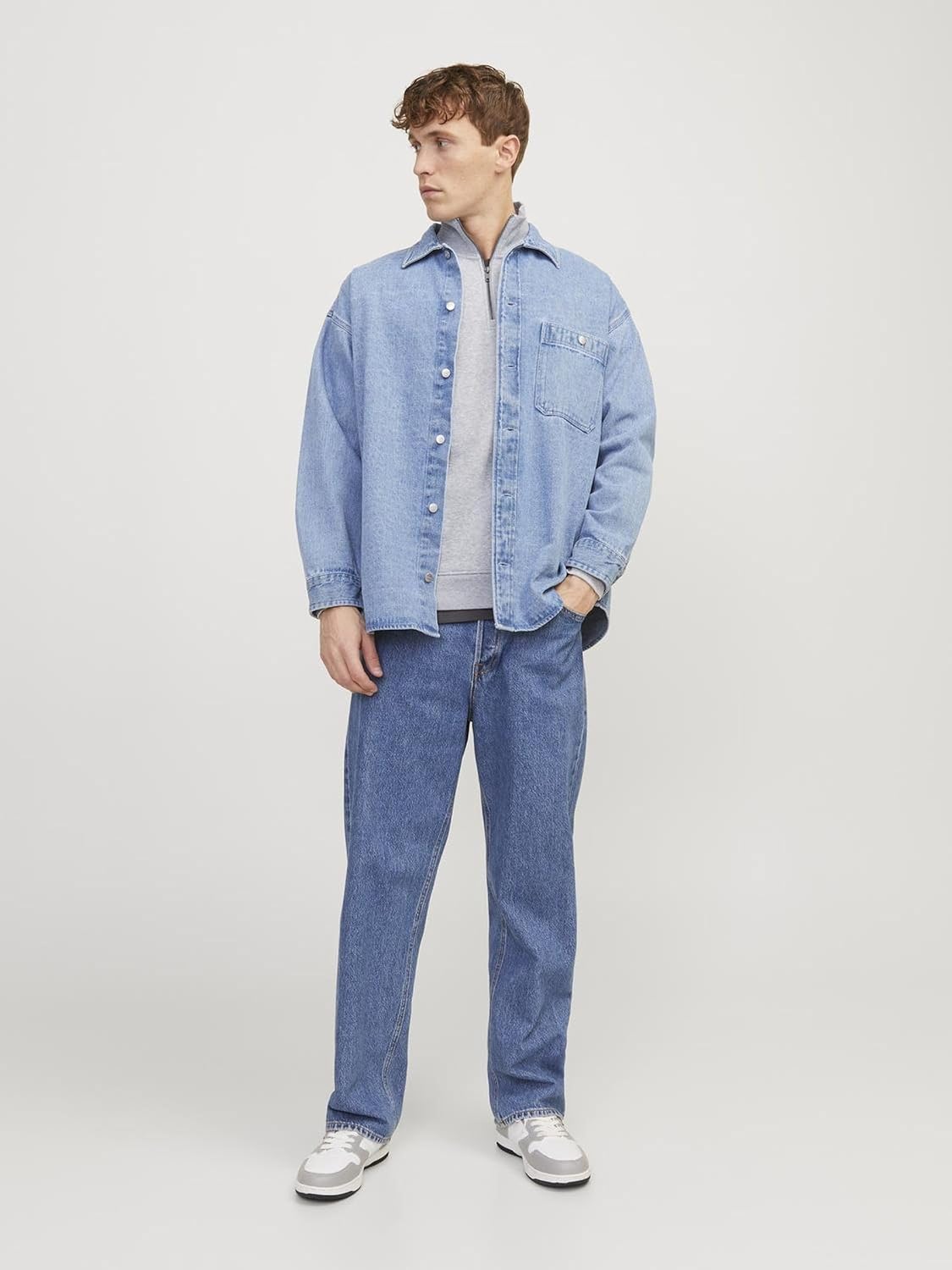 Thumbnail 3 de JACK & JONES demi-zip homme à col montant, maille à manches longues