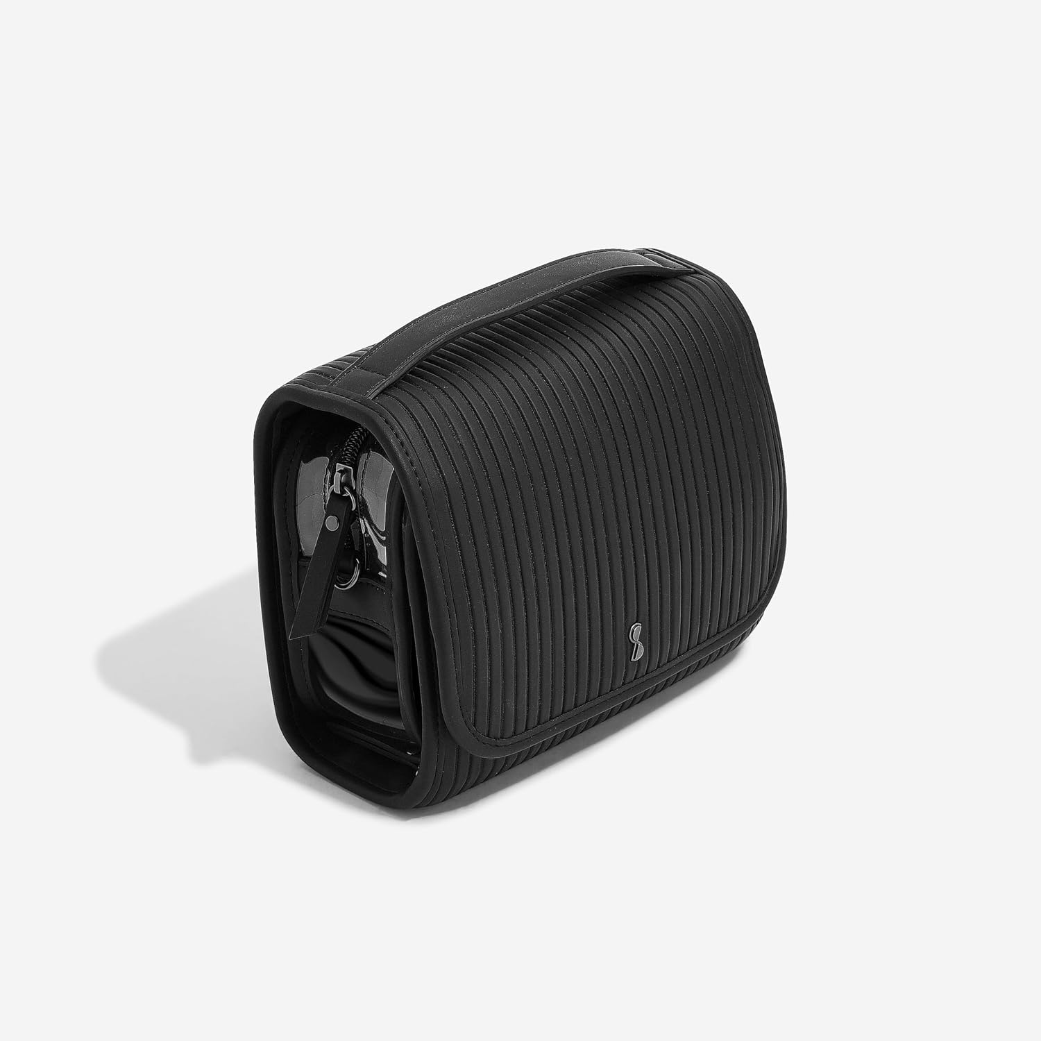 Thumbnail 2 de Stackers Fluted Black Small Hanging Washbag with hook and zipped compartments