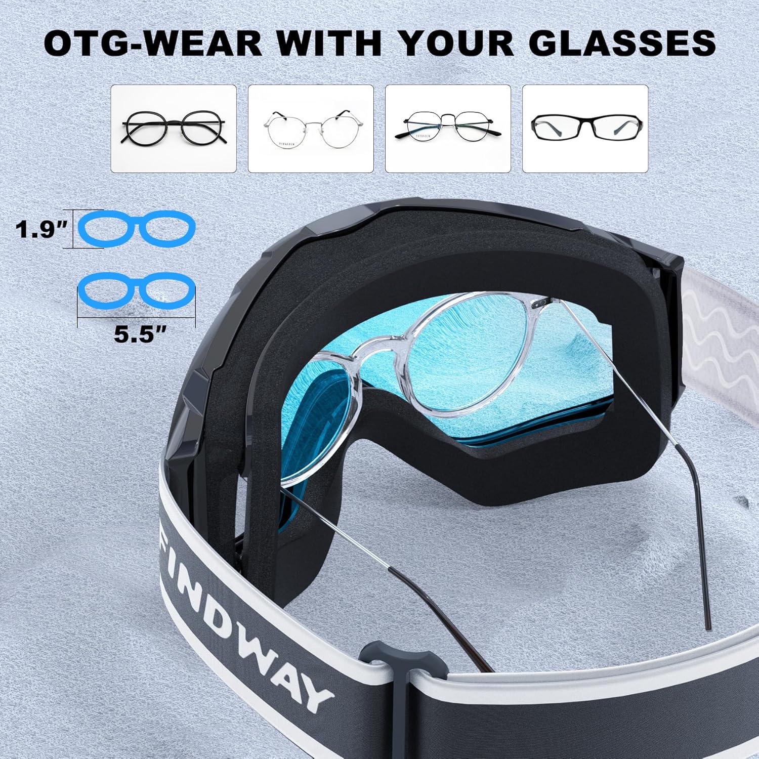 Detalle 1 de Findway Skibrille OTG mit UV-Schutz