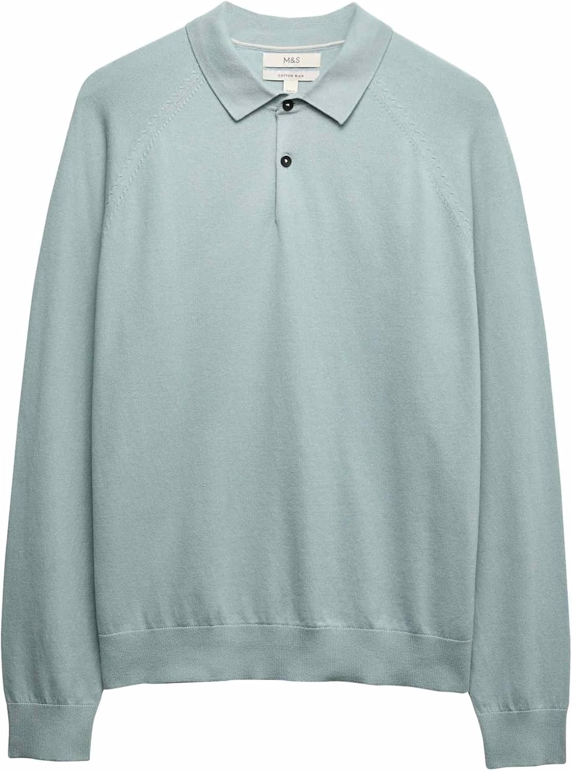 Thumbnail 5 de Marks & Spencer gebreid herenpoloshirt met hoog katoengehalte en standaard pasvorm