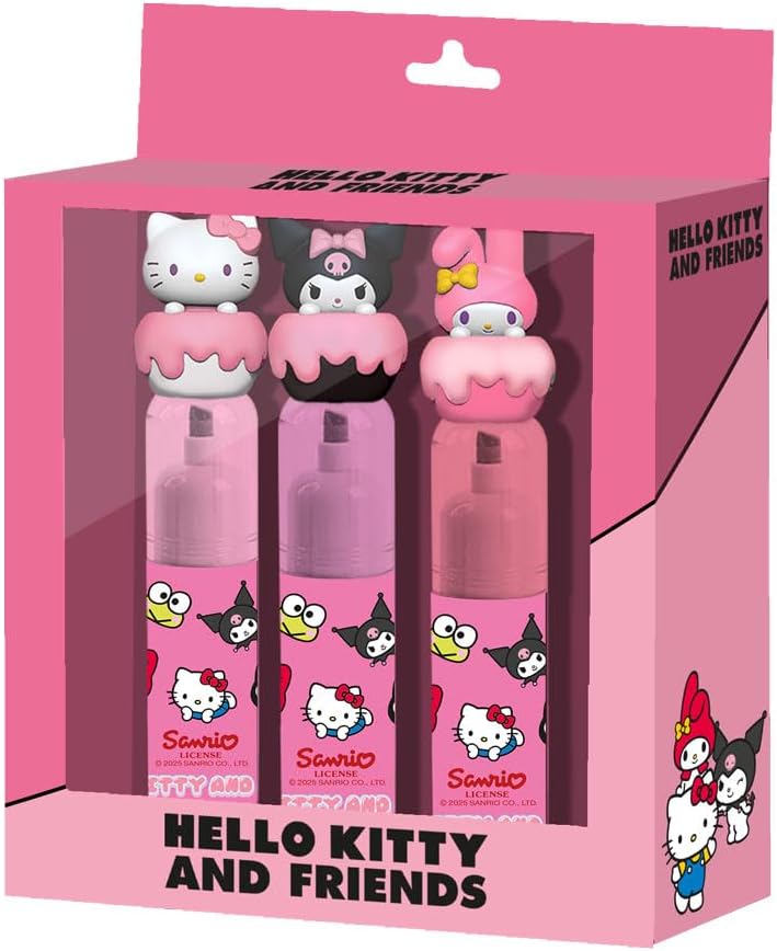Hello Kitty Mix confezione da 3 evidenziatori rosa