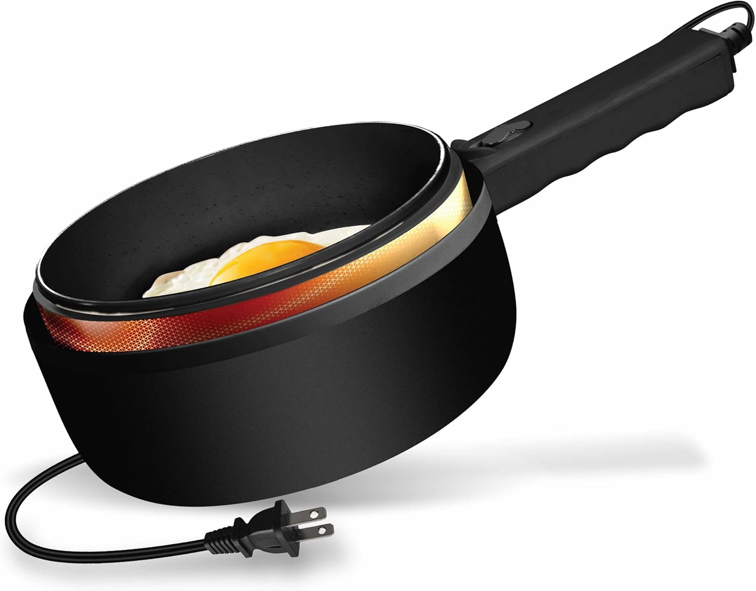Detalle 2 de CERAMAX PRO Electric Hot Pot with Lid & Steamer (2L) — Adjustable Temperature Ceramic Cooker for Ramen, Eggs, Pasta