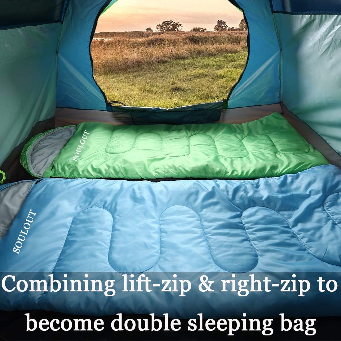 Thumbnail 6 de SOULOUT 3-4 Season Sleeping Bag for Adults & Kids: Lightweight, Waterproof, and Packable