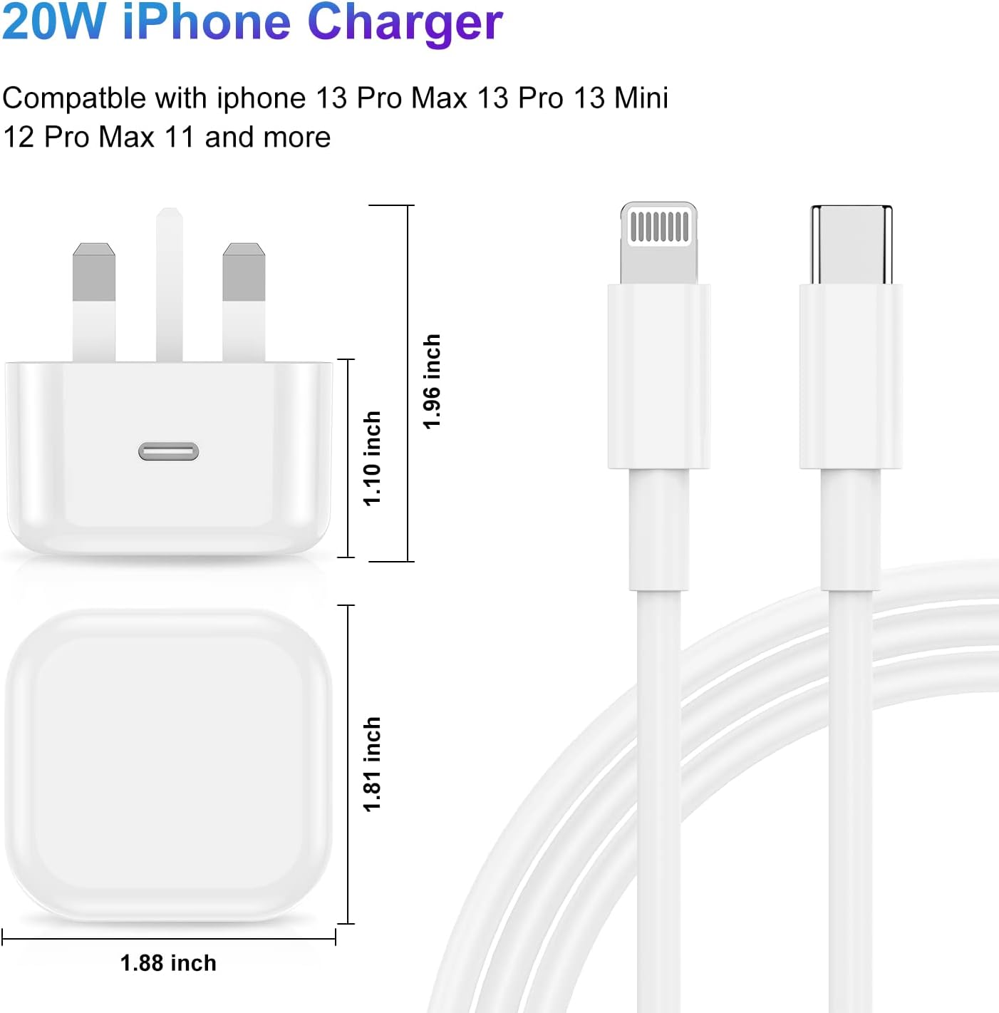Detalle de Apple 20W USB‑C Power Adapter with 2m Lightning cable