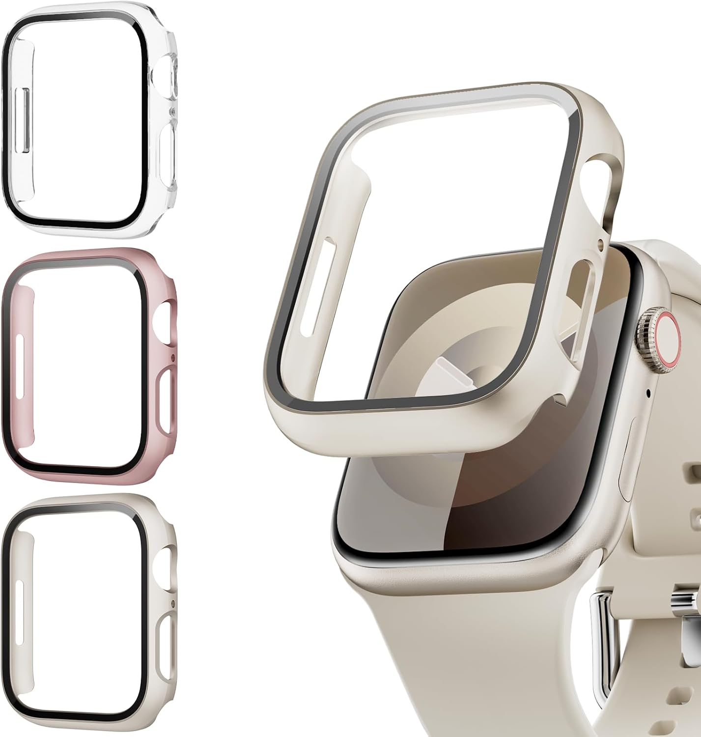 Imagen de Lovmunia 3‑teilige Schutzhülle Apple Watch 45mm en OfertitasTOP