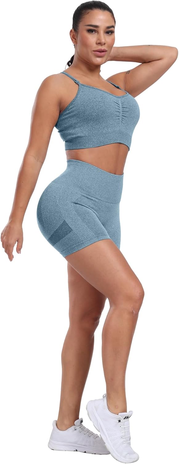 Thumbnail 3 de CHRLEISURE Women's High Waisted Butt Lifting 4-Pack Shorts