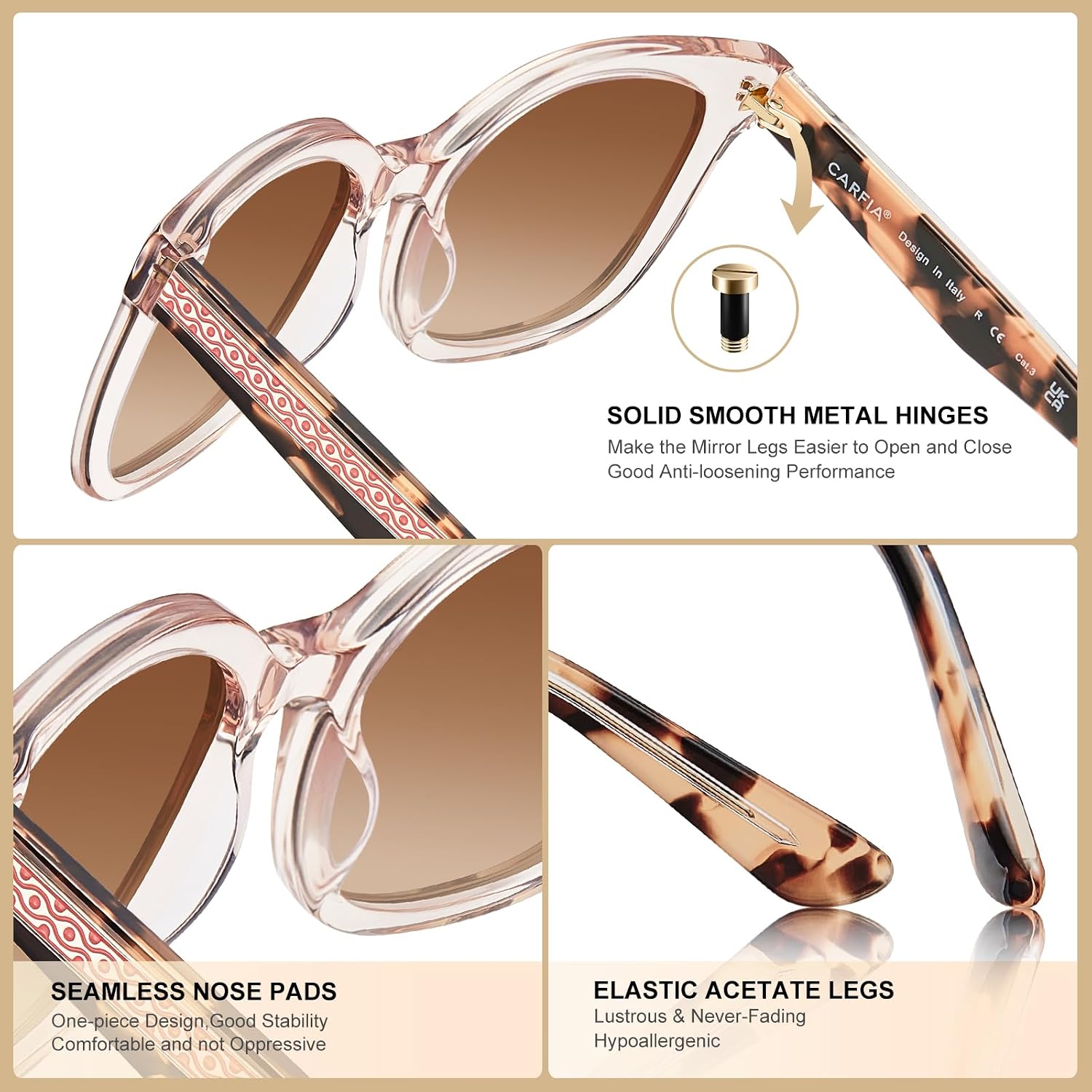 Thumbnail 4 de CARFIA CA5398 Cat Eye Polarised Sunglasses